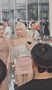 blonde doll with pink skirt