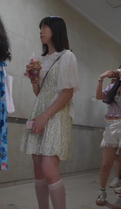 green dress white under